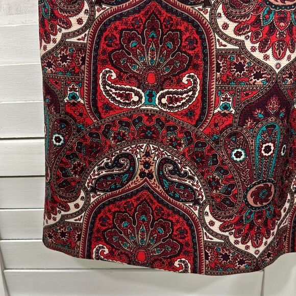 Talbots Skirt Size 16 Paisley Opulent Wrap Work Wear Office - Picture 7 of 14